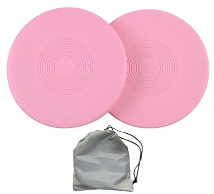 LOVIVER 2-teiliges Ballett-Drehbrett, Taillen-Drehscheibe, Mehrzweck-Balance für Tänzer, einfach zu verwendende Drehplatte für das Bauchmuskeltraining im Tanz, Rosa