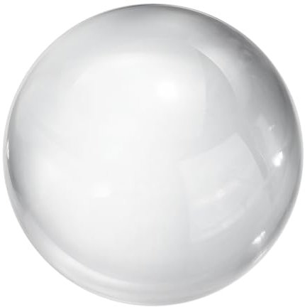 sourcing map 90mm/3.5 Crystal Sphere Ball Glass Solid Decorative Sphere Crystal Ball Prop Ornament for Feng Shui Divination Fortune Telling Tabletop Fountain Decoration, Clear