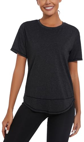Litherday Maglietta Sportiva Donna Camicia da Yoga Maglia Maniche Top Felpa Donna Tennis Donna Fitness T Shirt Abbigliamento Palestra Donna