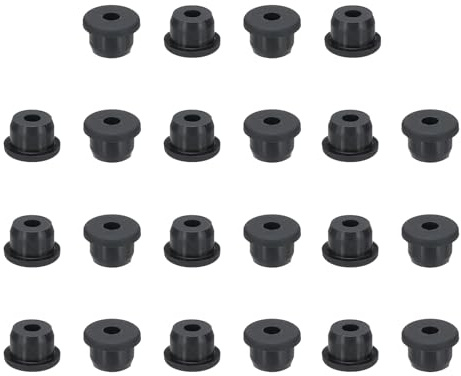 PATIKIL Silicone Rubber Grommet, 22 Pcs 9/16(15mm) Drill Hole, 3/8(10mm) Inner Dia. Top Hat Wire Gasket Rubber Hole Plug for Wiring Irrigation System Firewall, Black