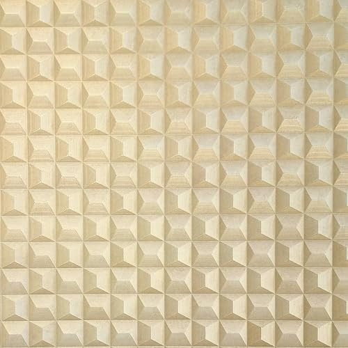 Vymura M95685 Romero 3D Geo Italian Heavyweight Vinyl Wallpaper, Gold