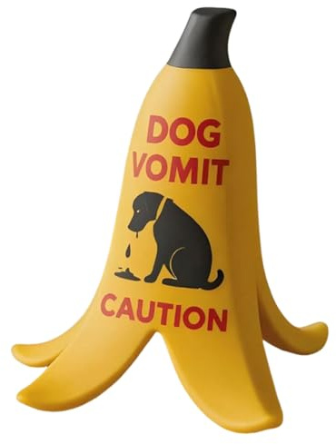Cartel De Advertencia De Vómito De Gato | Advertencia Escritorio,Forma De Cáscara De Plátano Decoración Divertida Vómito Para Coleccionistas Diseñadores De Interiores Sala
