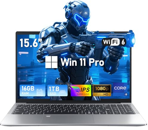 FUNYET Nouveau Ordinateur Portable 15.6 Pouces Gaming Laptop Core i9-11900H 16 Go RAM 1 to SSD Win 11 Pro Écran 1920×1080 FHD HDMI & Type-C WiFi 6 BT 5.2 USB 3.0 RJ45 Clavier Rétroéclairé