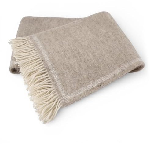 Plaid in pura lana vergine con frange di MARZOTTO - cm 130x170 (SOLID)