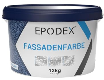 EPODEX Peinture de façade, peinture de socle et peinture extérieure, avec formule de protection de façade, mate, respirante et résistante aux intempéries, pour plâtre, béton, etc., 12 kg (30 m² pour 2