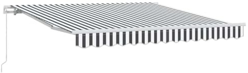 Kaorsrow Toldo manual de 300 x 250 cm con brazo articulado con manivela y marco de aluminio resistente, dispensador de sombra para terraza, balcón y exterior, antracita blanco