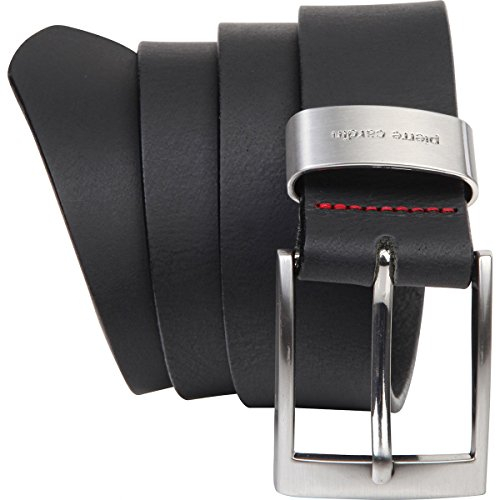 Pierre Cardin Leder-Gürtel Herren 40 mm breit, Gürtel Herren Vollledergürtel schwarz/braun, Größe/Size:135, Farbe/Color:schwarz