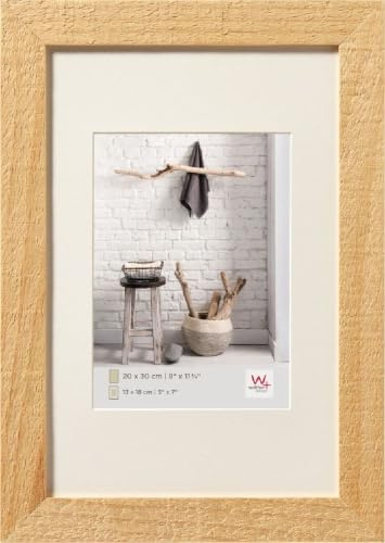 walther design Bilderrahmen natur 40 x 50 cm mit Passepartout, Home Holzrahmen HO050H