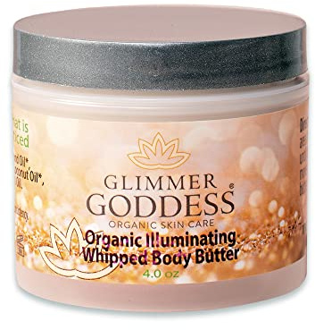 GLIMMER GODDESS Organic Whipped Body Butter – Super Level 3 Gold Shimmer, 113 ml