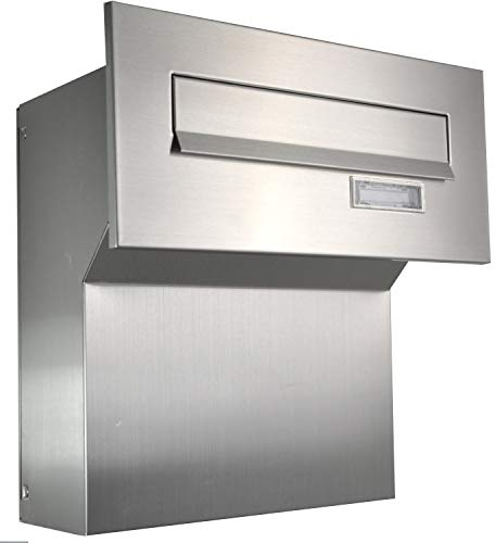 Cassetta delle lettere 100% acciaio inox V2A spazzolato 190-260 [mm] 3 chiavi pannello frontale: 160 x 350 [mm]