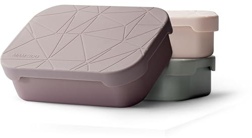 MAMEIDO Porta Pranzo acciaio inox 1200 ml, Divisorio Flessibile e Coperchio Silicone, Lunch Box per Adulti, Porta Merenda Bambina, Schiscetta Pranzo con Scomparti (Powder Blush)