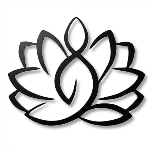 Metall-Wand-Dekor, Lotus-Blumen-Kunst, Home Decor Yoga-Schild, böhmische Kunstwerke (45 x 37 cm)
