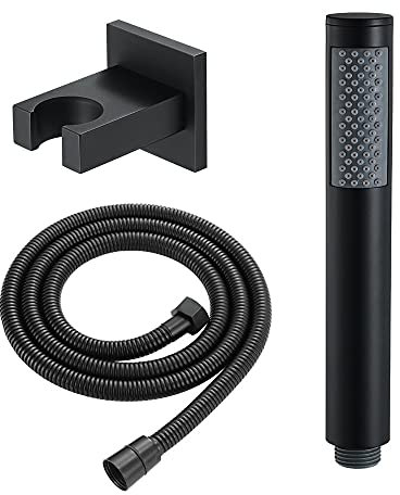 ALYHYB Handheld Duschkopf mit extra Langen Schlauchdusche Zauberhalter Set Kupfer Hand Dusche matt schwarz Badezimmer Hochdruck Handheld Duschköpfe (Größe : with Hose+Holder)
