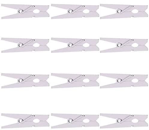 WedDecor Lot de 50 mini pinces à linge en bois blanches de 3,5 cm – Petites pinces à photo pour travaux manuels, décoration murale, étiquettes cadeaux, cartes faites à la main, guirlandes lumineuses