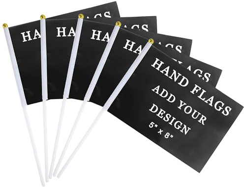 Drapeau de bâton personnalisé, petits mini-drapeaux personnalisés agitant à la main (14x21 cm 5PCS)