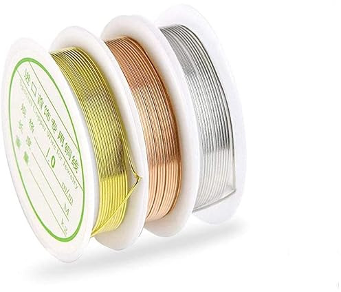 3 Rolls Jewelry Wire Craft Wire 1mm 18 Gauge Tarnish Resistant Jewelry Beading Wire for Jewelry Making and Crafts Beading (Silver, Gold, Rose Gold)