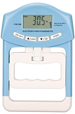 FILFEEL Dinamometro Elettronico a Mano Misuratore di Misurazione della Forza Dell'impugnatura Digitale Regolabile con Display LCD per Sport, Casa