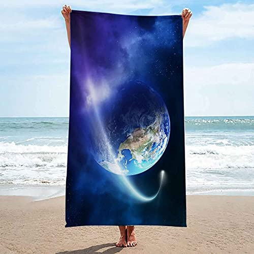 Strandtuch 70x150 cm 3D Galaxis, Microfaser Strandtuch Erde Badetuch, Strandlaken Handtuch, Schnell Trocknen Strandhandtuch Herren Frauen Badetücher, Handtücher, Strandtücher