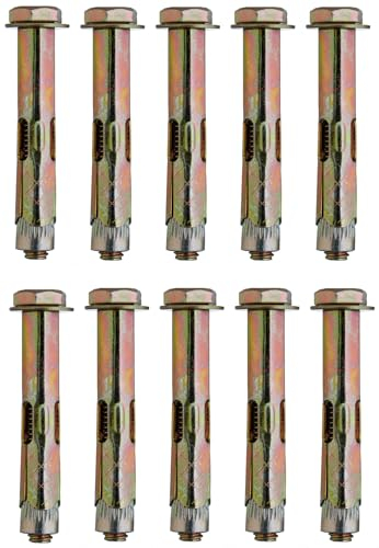 YoiYee M6 Dehnungsschrauben, Schwerlastanker für Beton und Mauerwerk, 50 mm Länge, einfache Installation und sicherer Halt für den Heim- und Industriegebrauch, 10 Stück