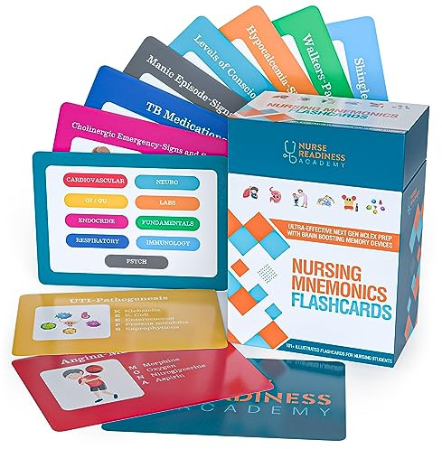 Nursing Mnemonics Flashcards: 101+ Illustrated Flashcards for Students with Proven Memory Devices to Ace NCLEX