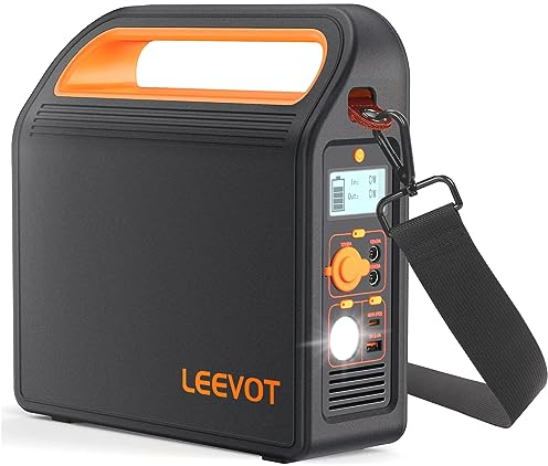 LEEVOT Centrale Elettrica Portatile, 300W/324Wh Generatori Pure Sine Wave AC Output, Generatore solare per casa, campeggio all'aperto. (con tracolla)