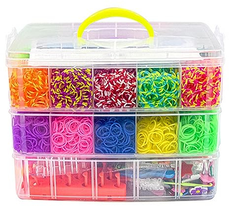 Colcolo Kits de pulseras de bandas de goma, juego de pulseras de bandas de goma, bandas de goma de telar bandas de telares de goma coloridas para niños, l