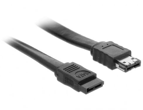 DeLOCK - SATA auf eSATA-Kabel - Serial ATA 150/300/600 - SATA (R) Gerade bis eSATA (R) - 1,0m - Schwarz (85810) Marca