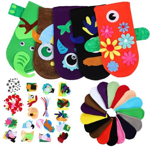 TOYANDONA Filzpuppen DIY Handpuppen-kit Mit Cartoon-tierhandpuppen Kreatives Puppenspielzeug Für Geschichteerzählen Und Performance-Requisiten