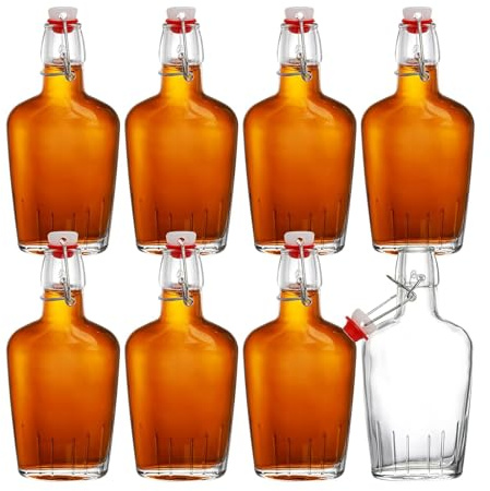 ANZAGA Glaskrüge für selbstgebraute Weinherstellung, Bierbrauen, 8-teiliges Set,500ml