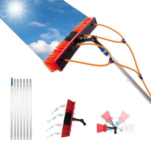 Ddasam 3-15m Wasserführende Teleskopstange, Glasdach Reinigungsset, PV Anlage, Universal Waschbürste,Fensterreiniger teleskopstiel wassergefüllte Fensterputzer mit Teleskopstiel