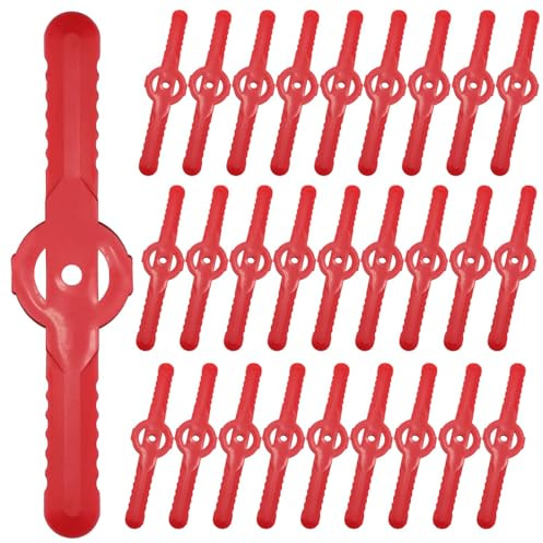 SinChic Rasentrimmer Ersatzmesser,50 PCS Kunststoff Ersatzmesser Trimmer Unkrautfresser Klingen für Akku-Rasentrimmer Universal Rasentrimmer Messer