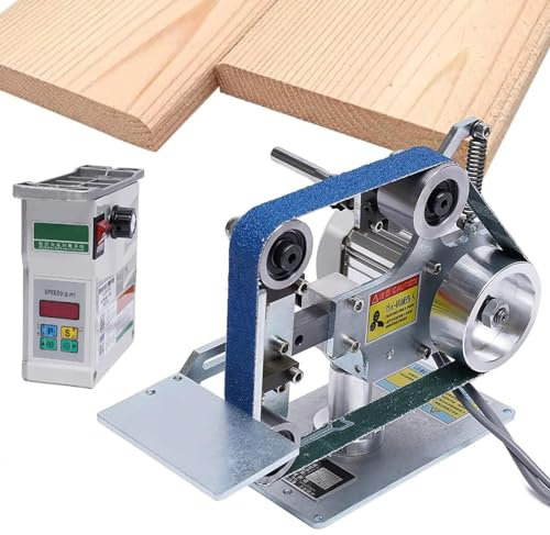 DPQYJPP Affilatrice Nastri abrasivi banco, smerigliatrice lucidatrice lucidatrice a Nastro 550 W, smerigliatrice banco levigatrice a Nastro 1 x 30, Macchina a Nastro Senza spazzole