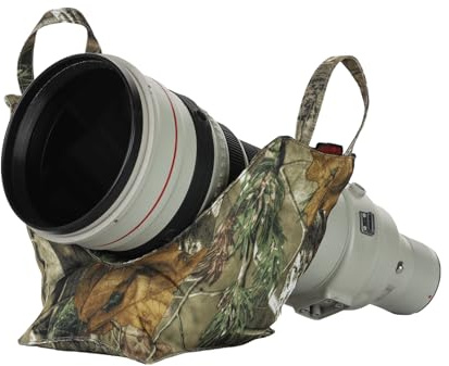 CHASING BIRDS Bean Bag - Cuscino mimetico impermeabile per obiettivo fotocamera (non riempito) (motivo foglia mimetica)