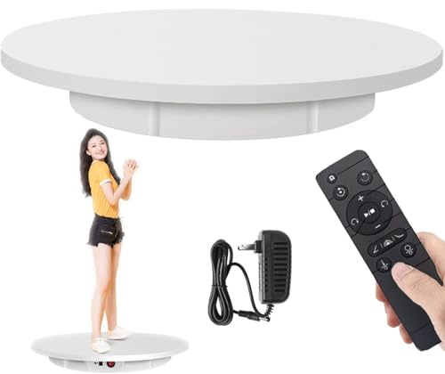 Kadxyan Motorisierter Drehbarer Ausstellungsständer, Elektrischer 42 cm Drehbarer Drehteller-Ausstellungsständer, 360 Grad Drehbarer Drehteller, Einstellbare Geschwindigkeit, 220 Pfund Belastung