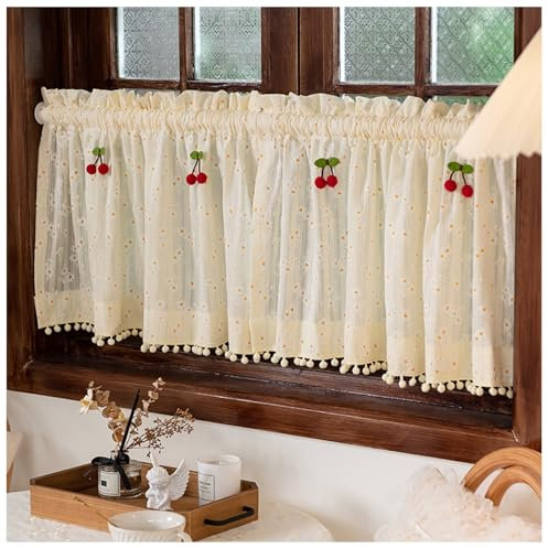 Verdunkelungsvorhänge für kleine Fenster, wärmeisolierende Schlafzimmer, Türvorhänge mit Volant, 1 Paneel (B 200 x H 100 cm)