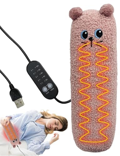 YRTUOP Linda almohadilla térmica, almohadilla térmica de peluche, Cómoda almohadilla térmica pequeña, almohadilla térmica enchufable, Almohadilla térmica USB para animales con temporizador para viajes