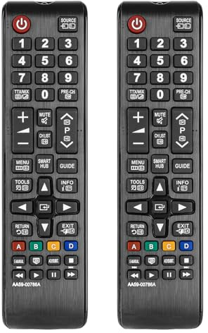 2 Unidades AA59-00786A Mando a Distancia Compatible con Samsung Smart HD LCD LED TV UE32F6400 UE32F6470 UE40F6400 UE40F7090 UE40F8000 UE46F6470 UE46F7000 UE46F7090 Reemplazo Controlador