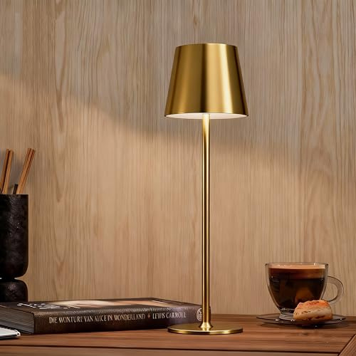 Seyxicnor Rechargeable Table Lamp, 5400mAh Adjustable Height Full Metal Cordless Lamps, 300LM 3 Color Dimmable Bedside Touch Lamp, Waterproof Portable Table Light for Bedroom Restaurant Outdoor