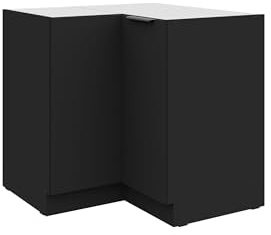 Küchen Eckunterschrank 90x90 cm SIENA Schwarz Küche Küchenzeile Küchenblock