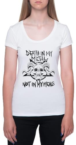 Veganer Metalhead T-Shirt Kurzarm Weiß Rundhals T-Shirt Für Frauen