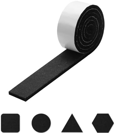 Felt Furniture Pads – 5mm Thick Floor Protector Self-Adhesive Black Heavy Duty Felt Tape 3cm x 1m (1 Strip) – Cut-to-Fit Strip for Chair, Table & Sofa Legs – Protects Wood, Tile, Laminate Floors