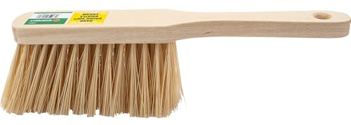 2 X Wooden Soft Cream Bristle Synthetic Hand Brush - Varnish Broom, Multi Purpose Cleaning Tools | Indoor Outdoor Floor Sweeping Handheld Broom