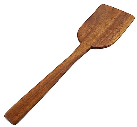 POPETPOP Spatola in con Lungo Utensile Multifunzionale in Teak Raschietto per Wok e Pasta Resistente e Facile da per Uso Professionale