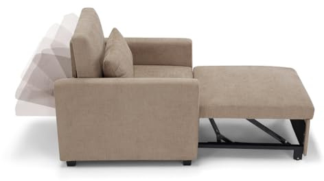 REDÒKASA Poltrona letto modello AMALFI con 1 cuscino, massima imbottitura, design adatto per ambienti classici e moderni (Tortora)