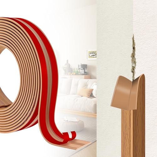 Baguette d'angle Autocollante PVC, Protection Flexible pour Murs et Meubles, Cornière Moulure Murale Profilé de Bord Souple pour Plafonds, Sols et Portes