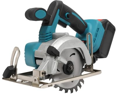 Akku Handkreissäge, 4000RPM Bürstenlose Akku-Handkreissäge mit Ø125mm Sägeblatt, 0-45° Schrägschnitt Mini Kreissäge für Holz, Metall, Fliesen, Plastik