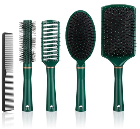 5 Pcs Hair Brush Set,Anti-Static Detangling Kit for Scalp Massage at Home