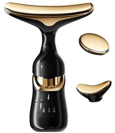 Face Lifting Device - 3 Roller Head Electric Massager for Contoured Skin | Portable Vibrating Tool with Relaxing Massage Function for Neck Chin Jawline Sculpting Daily Facial Care