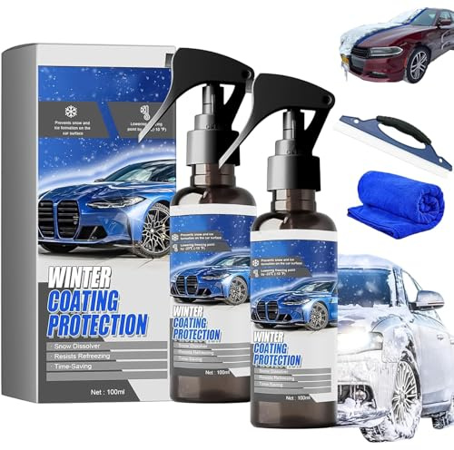 Gienslru Car Windshield Snow Melting Coating Spray, Deicer Spray for Car Windshield, Multi-Purpose Cars Window Remover Snows Sprays, De - Icer for Cars Windshields Defroster, Most Vehicles (2pcs)