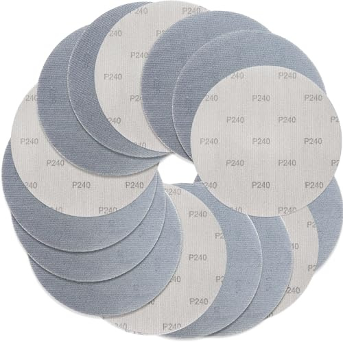 CUBEWAY Lot de 15 Disques Abrasifs 225mm en Maille, Grain 240 Anti-colmatage Haute Efficacité, Oxyde d'Aluminium, pour Ponceuse Girafe, Murale et Plâtre Télescopique